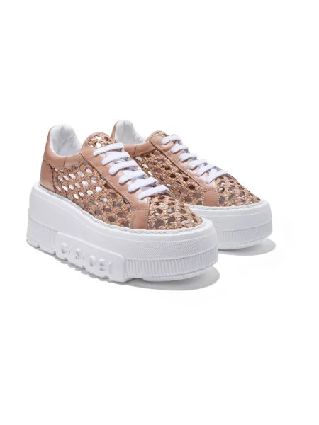 Sneakersy Casadei skórzane brązowe