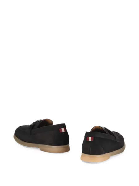 Pantofi loafer Bally din piele cu autograf negru