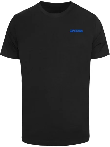 Mister Tee Tricou cyan / negru alb