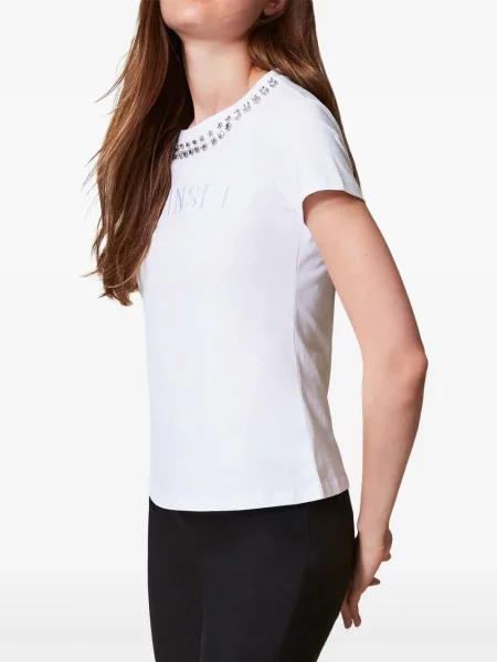 Tricou Twinset cu broderie alb