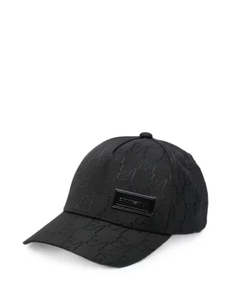 Șapcă Emporio Armani din jacard cu bretele negru