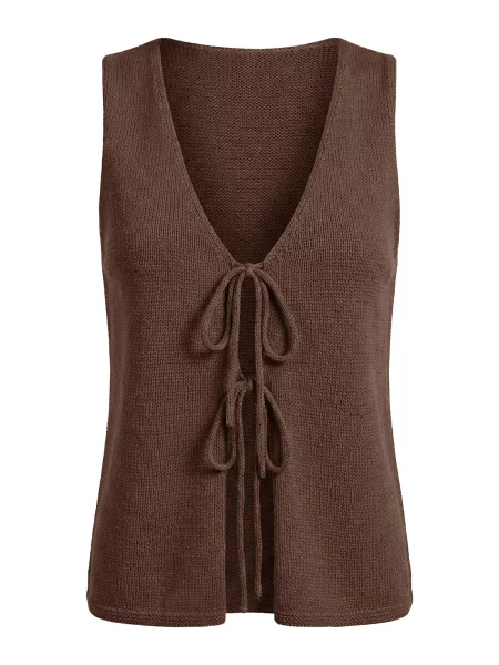 Imily Bela Vestă tricotată ciocolatiu