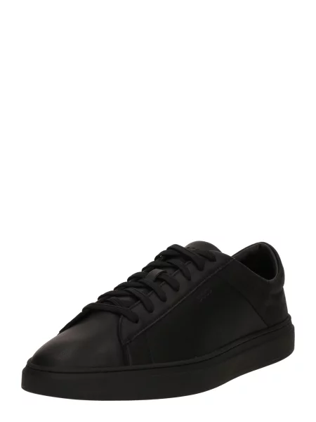 Sneakerși Boss din piele negru