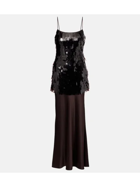 Rochie Staud din satin maro