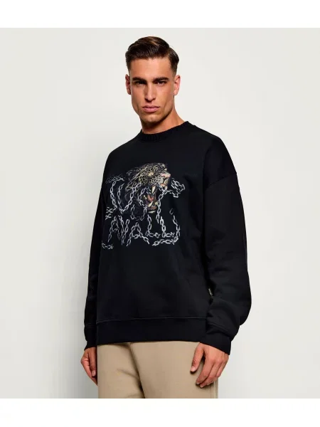 Just Cavalli Hanorac Chain Leopard | Relaxed fit negru