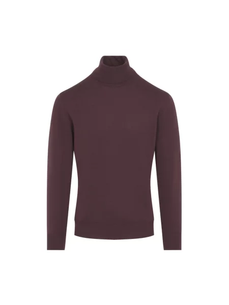 Sweter z golfem Canali do golfa czerwony