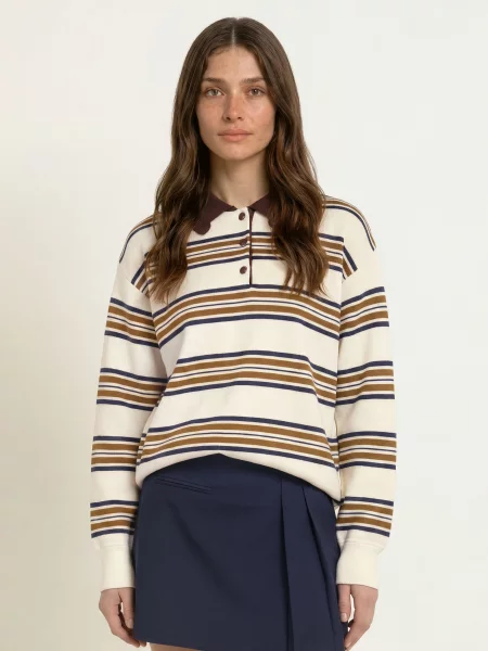 Claudie Pierlot Sweter Z Falbankami beige beżowy