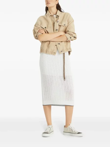 Rochie Brunello Cucinelli tricotate alb