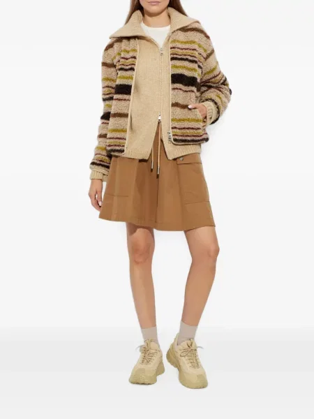 Geacă Moncler din fleece maro