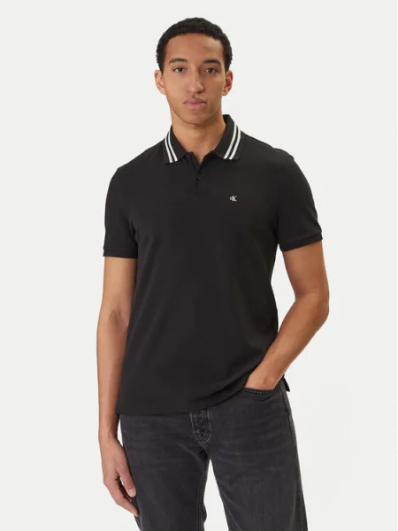 Calvin Klein Jeans Tricou polo Monogram negru