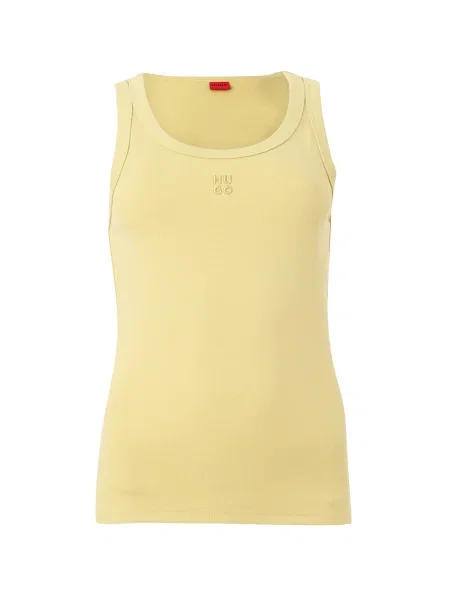 HUGO Top Datamia pastelno rumena