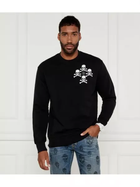 Philipp Plein Pulóver Skull&Bones fekete
