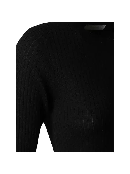 Sweter Majestic Filatures z okrągłym dekoltem czarny