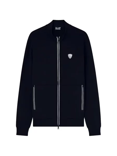 Hanorac cu fermoar Ea7 Emporio Armani cu autograf albastru