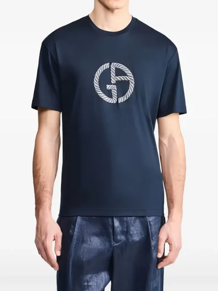 Tricou Giorgio Armani cu autograf albastru