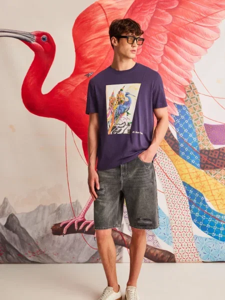 Тениска Medicine лилаво с принт виолетово