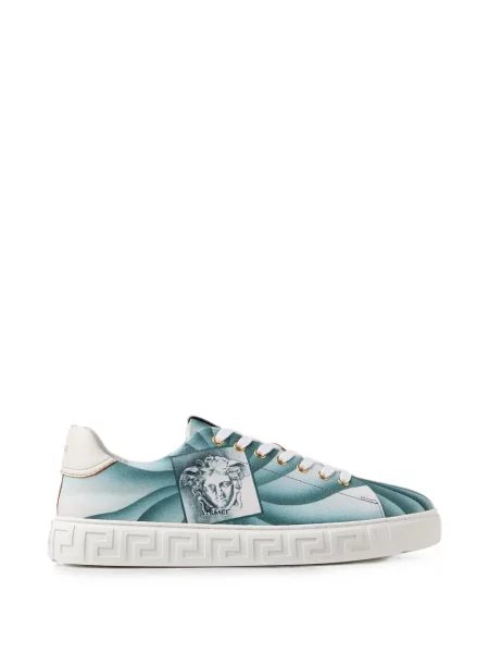 Sneakerși Versace din canvas albastru
