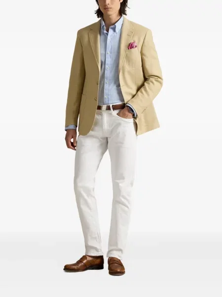 Zateplené pruhované tričko Polo Ralph Lauren s výšivkou zelené