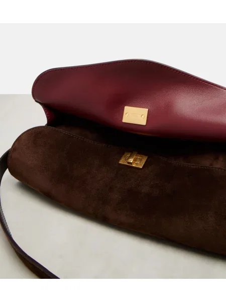 Torbica Balenciaga iz semiša rjava