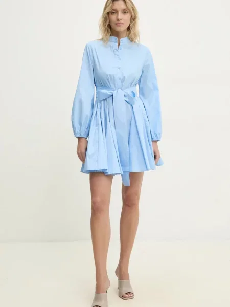 Answear Lab sukienka mini rozkloszowana niebieski