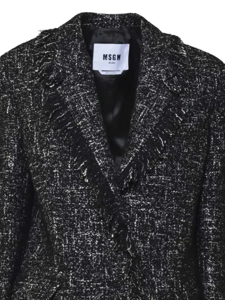 Sacou Msgm cu franjuri negru