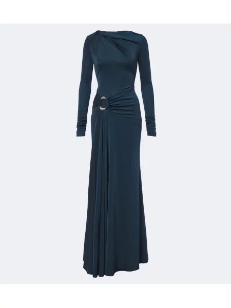 Rochie Rebecca Vallance din jerseu drapată albastru