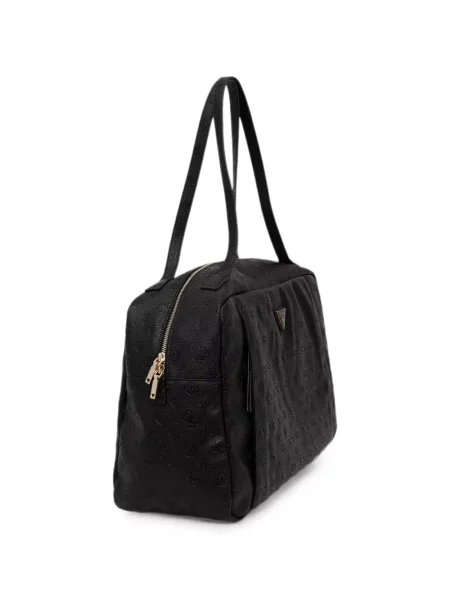 Geantă shopper Guess cu autograf negru