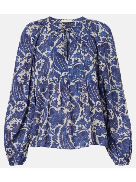 Bluză Ulla Johnson cu imagine albastru