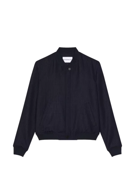 Geacă Givenchy de lână cu dungi albastru
