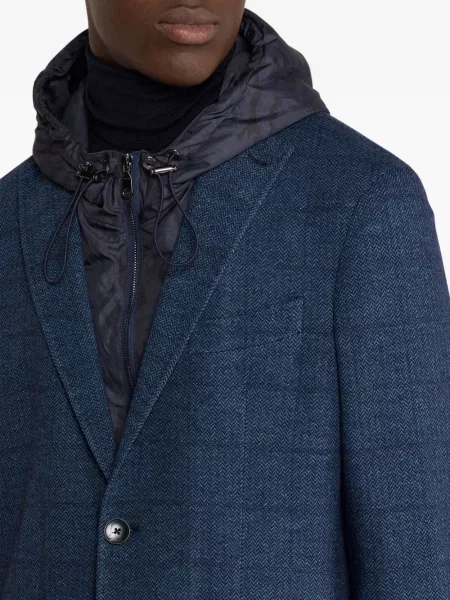 Geacă Etro cu model herringbone albastru