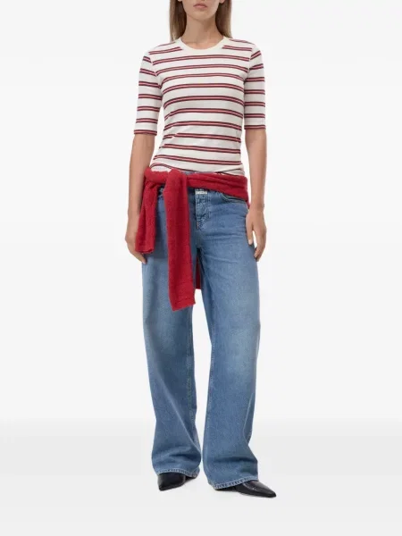 Scurt tricou Closed cu dungi alb