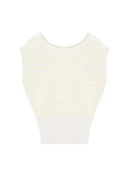 Pull&Bear Pulover galben alb