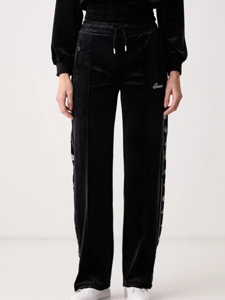 Guess pantaloni de trening pentru femei din velur AMALIA negru