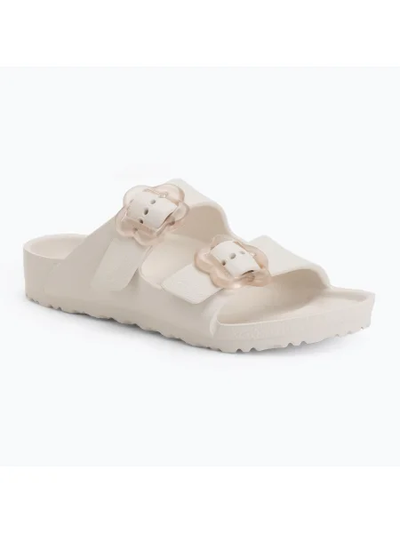 Papucs Birkenstock Arizona Flower Buckle fehér