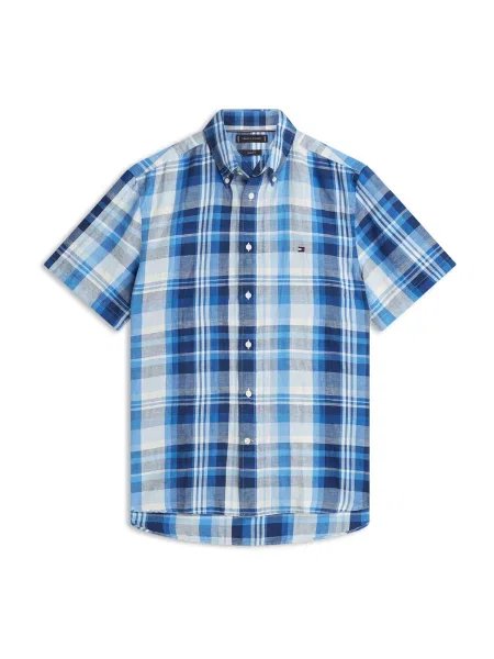 TOMMY HILFIGER Košile / kouřově / tmavě / offwhite modrá