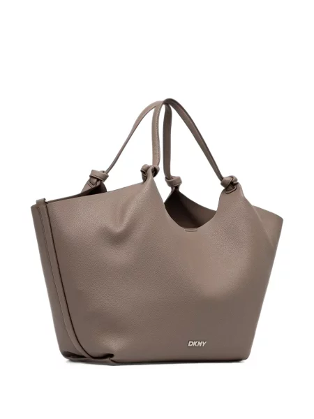 Geantă shopper Dkny din piele maro