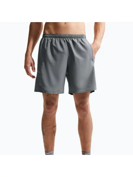 Pantaloni scurți de alergare pentru bărbați Nike Miler Dri-Fit Brief smoke grey/smoke grey gri