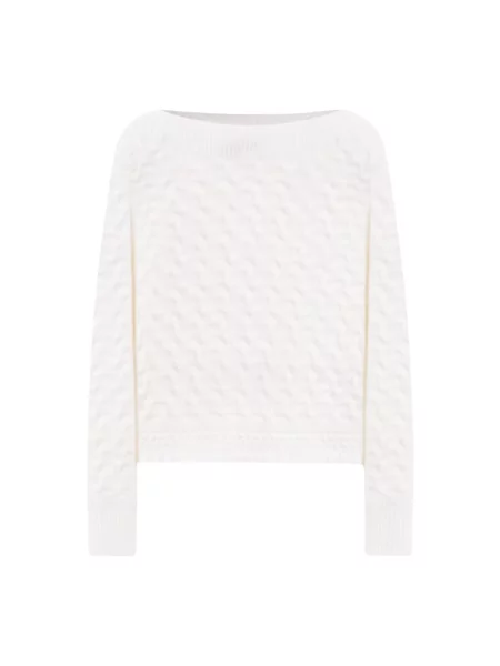 Sweter Twinset wełniany biały