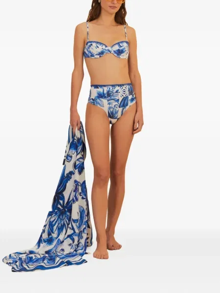 Fular Farm Rio cu model floral cu imagine alb