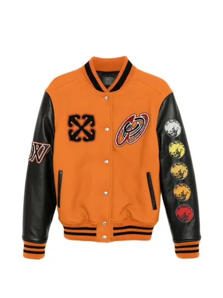 Geacă Off-white cu broderie alb