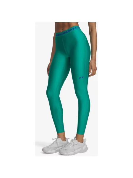 Długie legginsy Under Armour HeatGear zielono-niebieskie S niebieskie