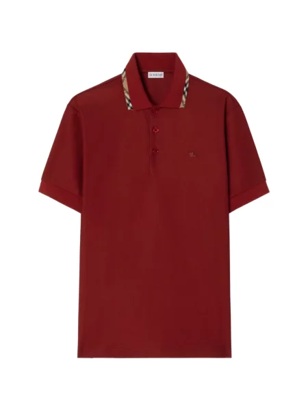 Tricou polo Burberry în carouri roșu