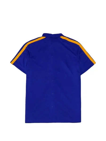 Tricou polo Adidas cu dungi alergare cu autograf negru