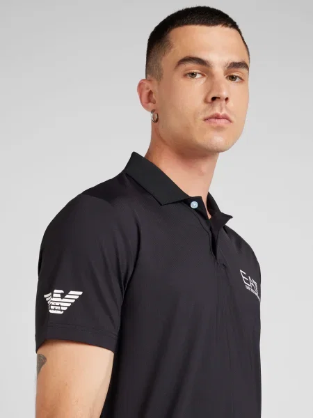 Emporio Armani tricou polo barbati cu imprimeu negru