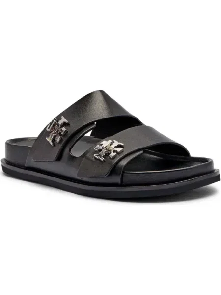 TORY BURCH De piele șlapi TURNLOCK SPORT SLIDE negru