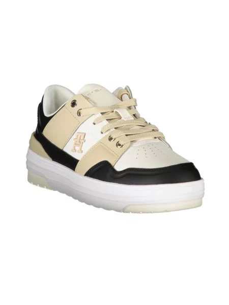 Wielobarwność sneakersy Tommy Hilfiger skórzane białe