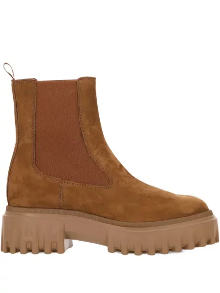 Kotníkové boty Hogan na platformě hnědé