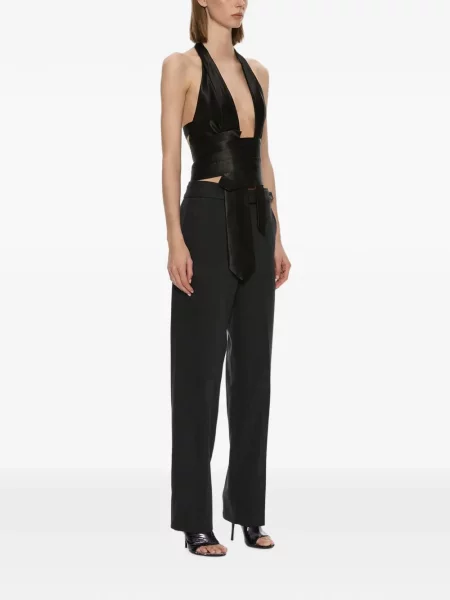 Top Christopher Esber din satin cu legături negru
