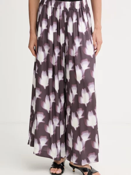 BOSS pantaloni palazzo pentru femei din vâscoză Talini violet