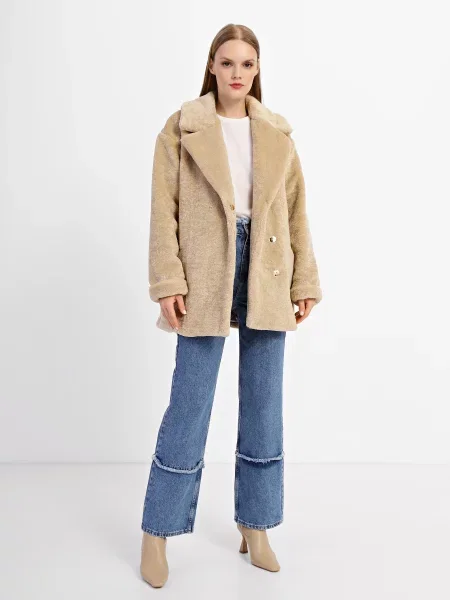 Шуба Danna штучне хутро бежевий